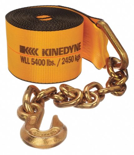 Winch Straps with Chain Extension Grab-Hook Ends