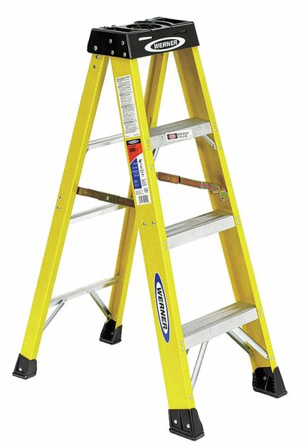 Non-Conductive Fiberglass A-Frame Stepladders