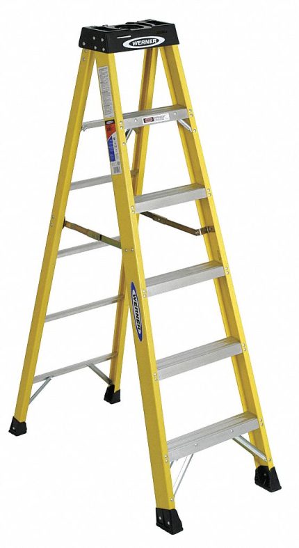 Non-Conductive Fiberglass A-Frame Stepladders
