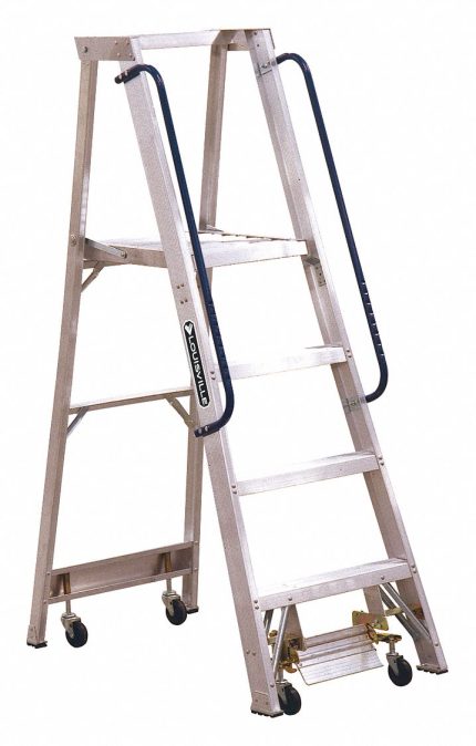Rolling Lightweight Aluminum Platform Stepladders