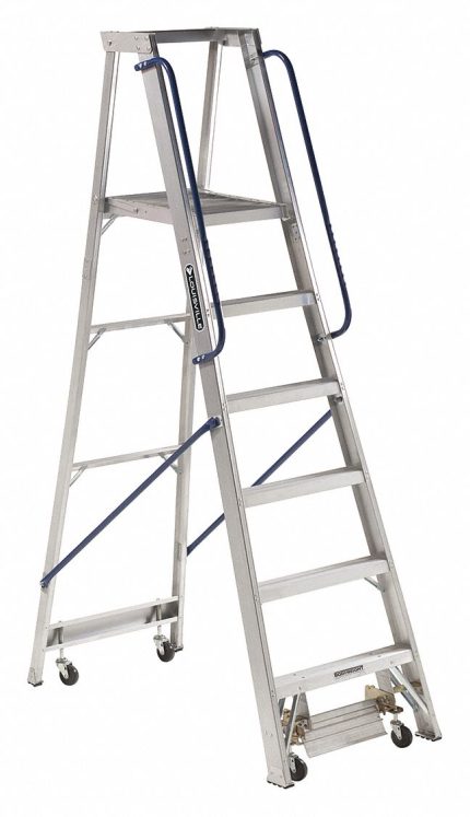 Rolling Lightweight Aluminum Platform Stepladders