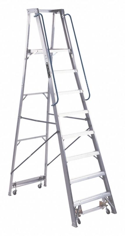 Rolling Lightweight Aluminum Platform Stepladders