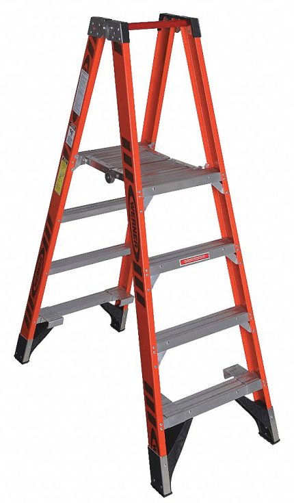 Non-Conductive Fiberglass Twin-Platform Stepladders