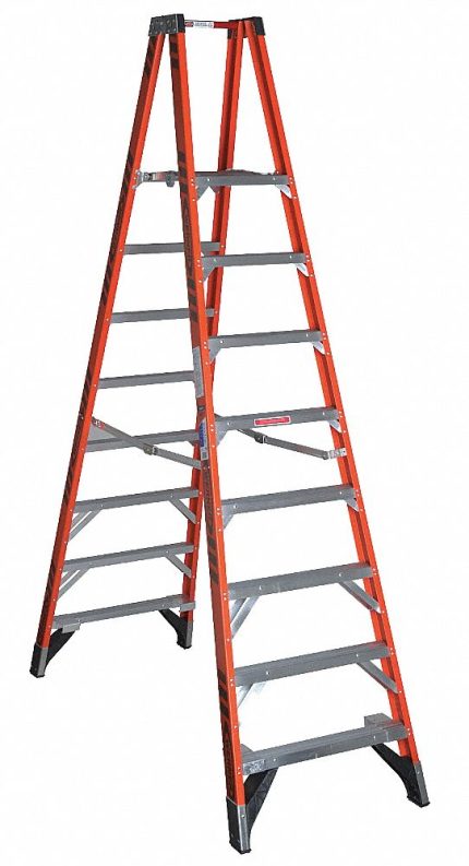 Non-Conductive Fiberglass Twin-Platform Stepladders