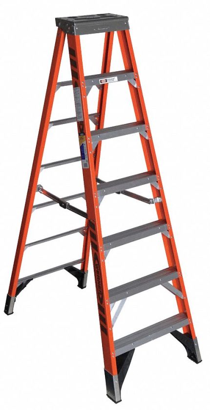 Non-Conductive Fiberglass A-Frame Stepladders