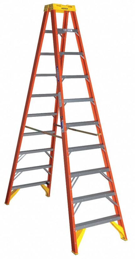 Non-Conductive Fiberglass Twin Stepladders