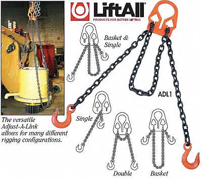 Adjustable-Length Grade-80 Double-Leg Chain Slings