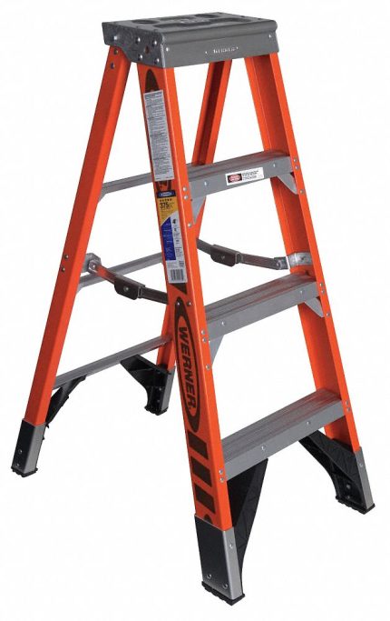Non-Conductive Fiberglass A-Frame Stepladders