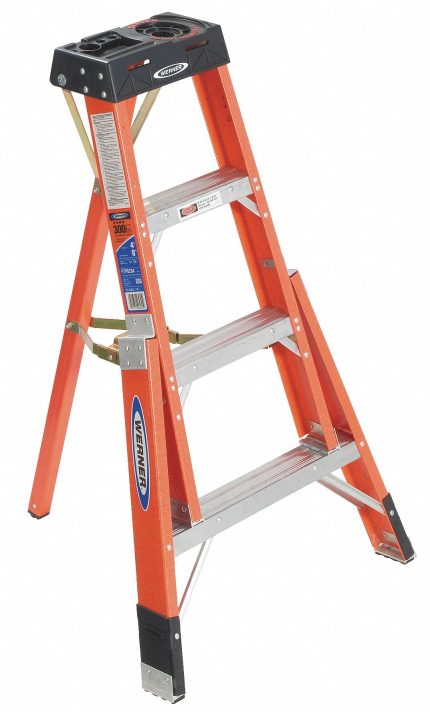 Ultra-Stable Non-Conductive Fiberglass Tripod Stepladders