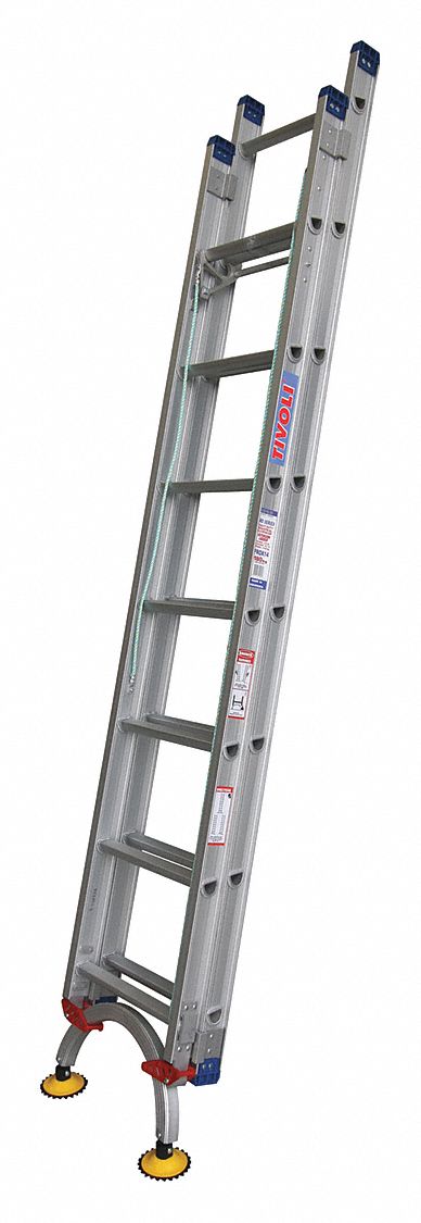 Leg Leveling Lightweight Aluminum Extension Ladders