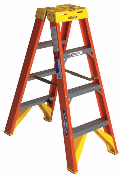 Non-Conductive Fiberglass Twin Stepladders