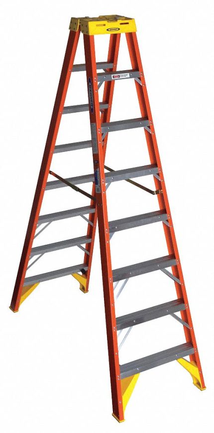 Non-Conductive Fiberglass Twin Stepladders