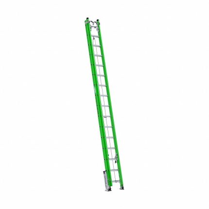 Safety Line Equipped Non-Conductive Fiberglass Extension Ladders
